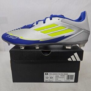 Adidas F50 League FG/MG Messi Soccer Cleats IH0918 Silver Blue Mens Size 12